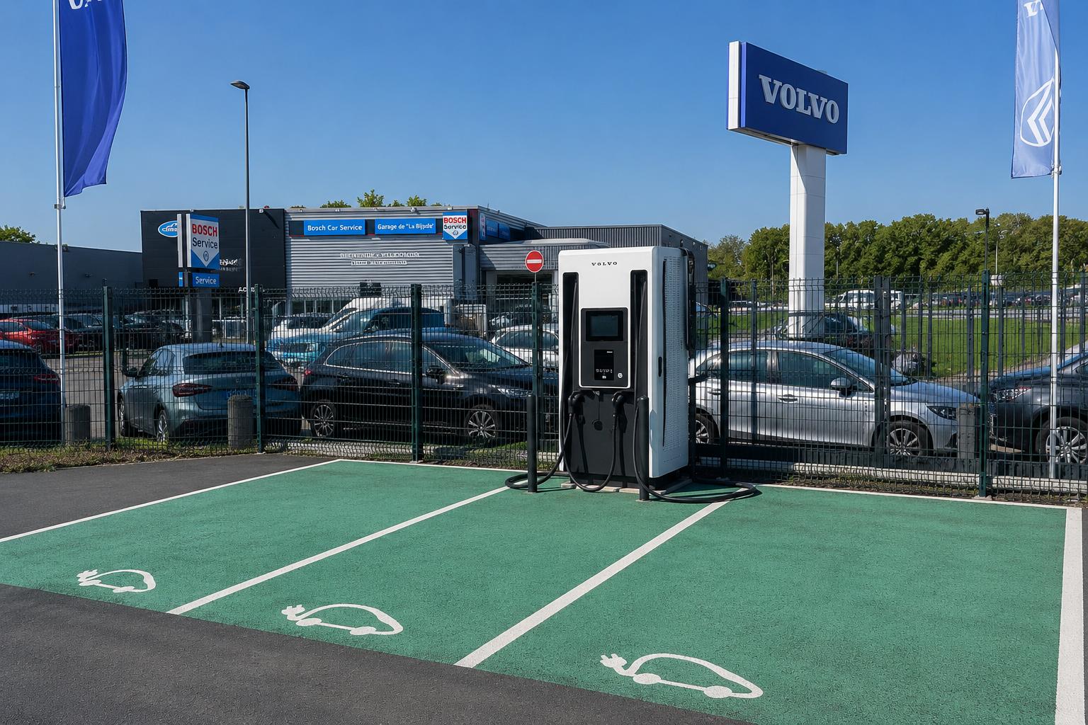 Installation d'une borne de recharge rapide Volvo Trucks en Normandie